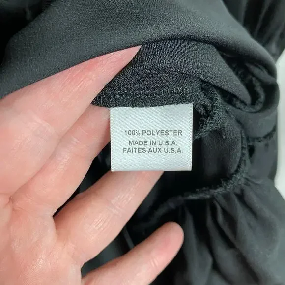 Misa Los Angeles Black Long Sleeve Amalya Ruffle Mini Dress Sz.S - Picture 15 of 16